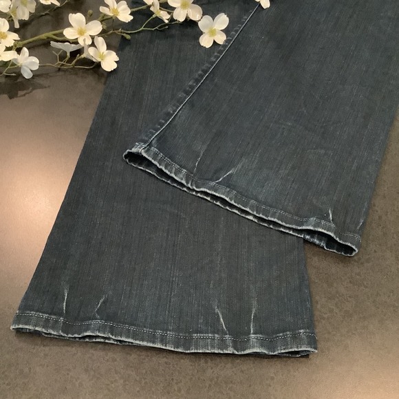 Miss Me Wide Leg Flare Jeans Lawrence Dark Wash Crackle Fade JP4531 Low Rise - Picture 10 of 16